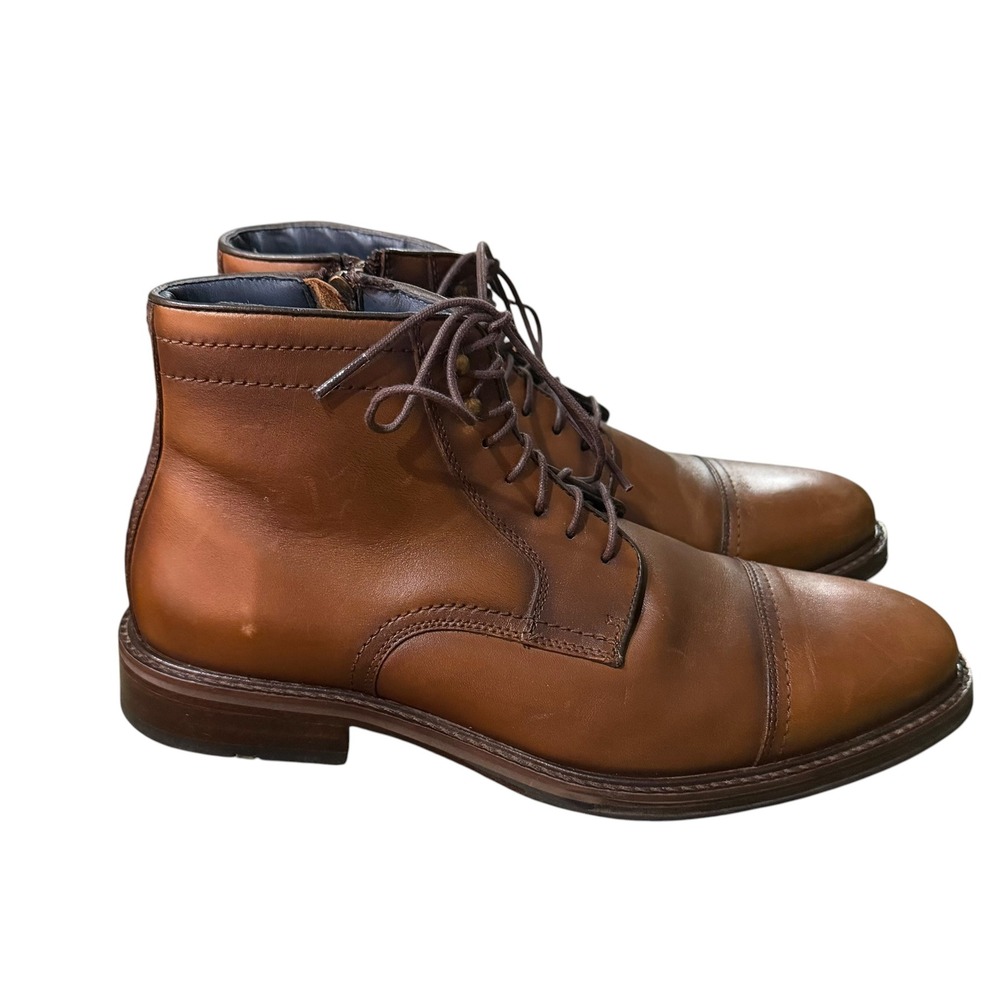 Johnston & Murphy XC Flex Tan Leather Cap Toe Zip Boots 20-2764 Mens 9 M